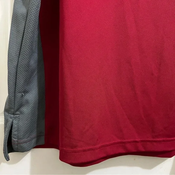 UNDER ARMOUR HEATGEAR PERFORMANCE POLO SHIRT sz Men Large short sleeve red/gray - Picture 5 of 16
